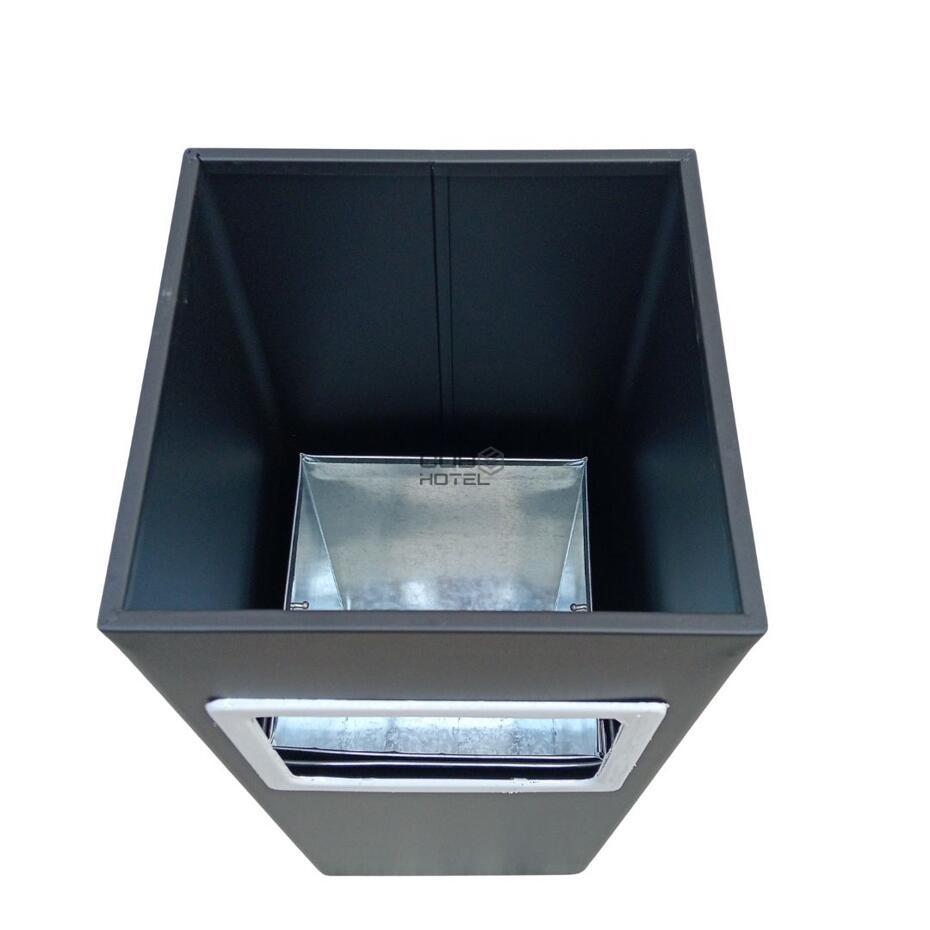 Papelera Cenicero 13L Acero Inoxidable Negro