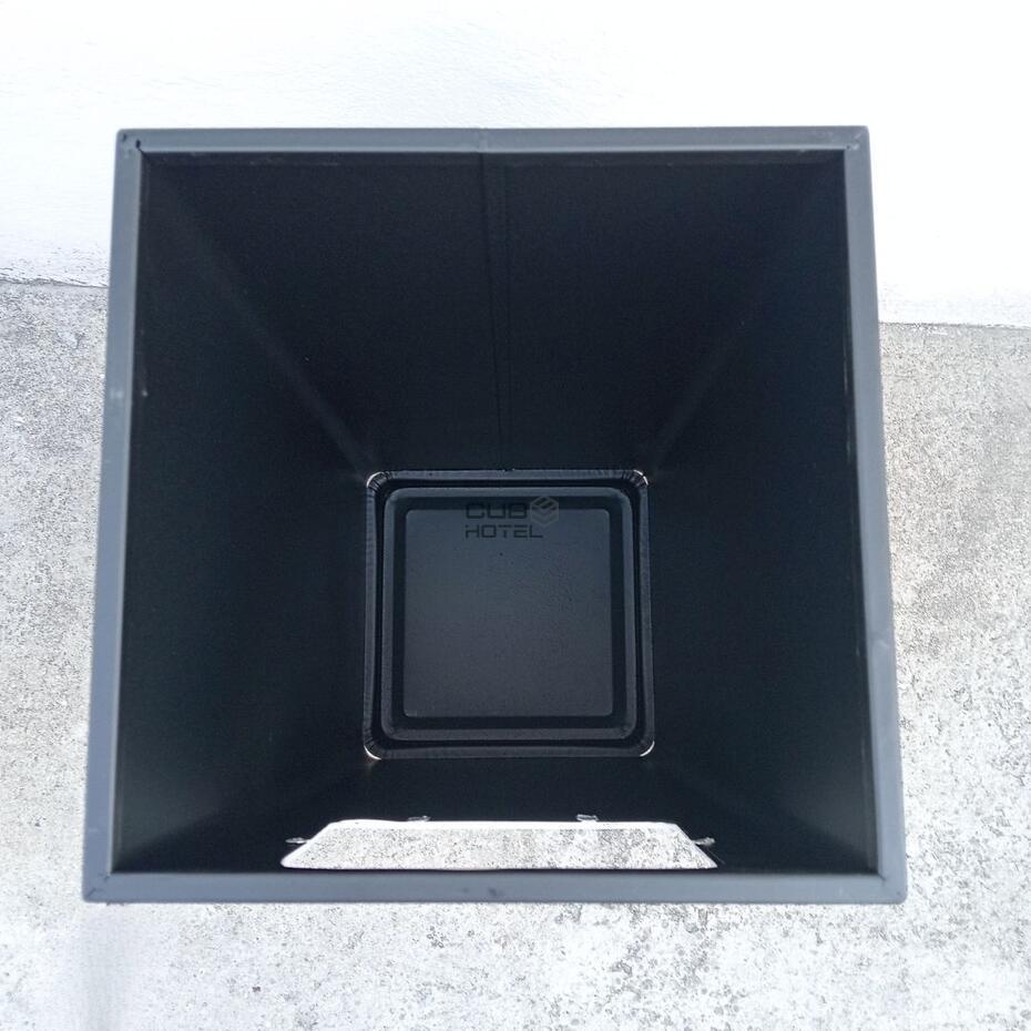 Papelera Cenicero 13L Acero Inoxidable Negro