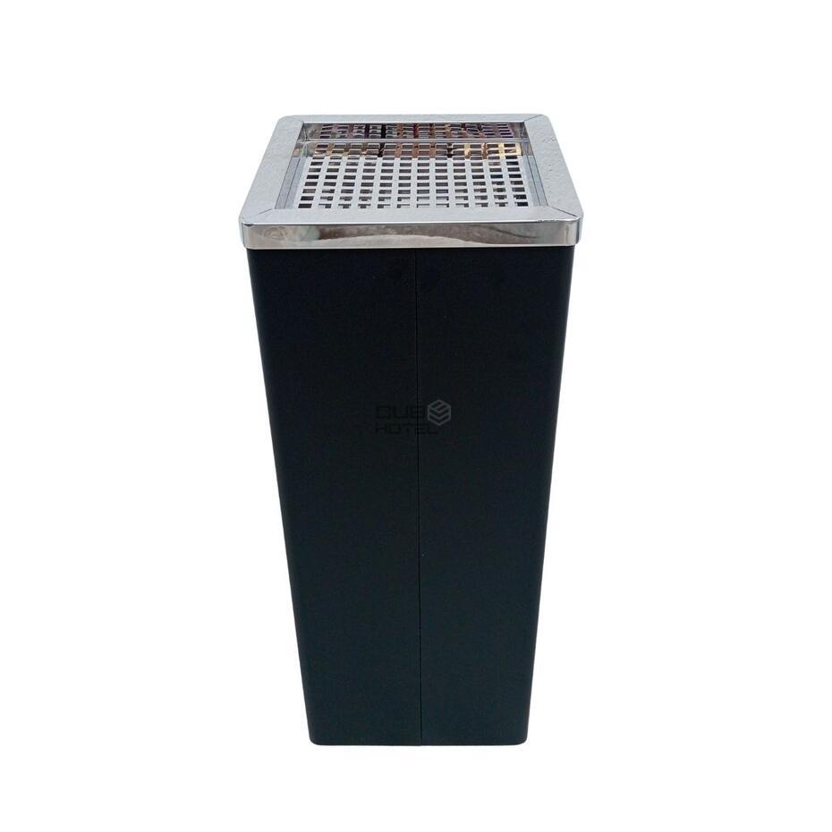 Papelera Cenicero 13L Acero Inoxidable Negro