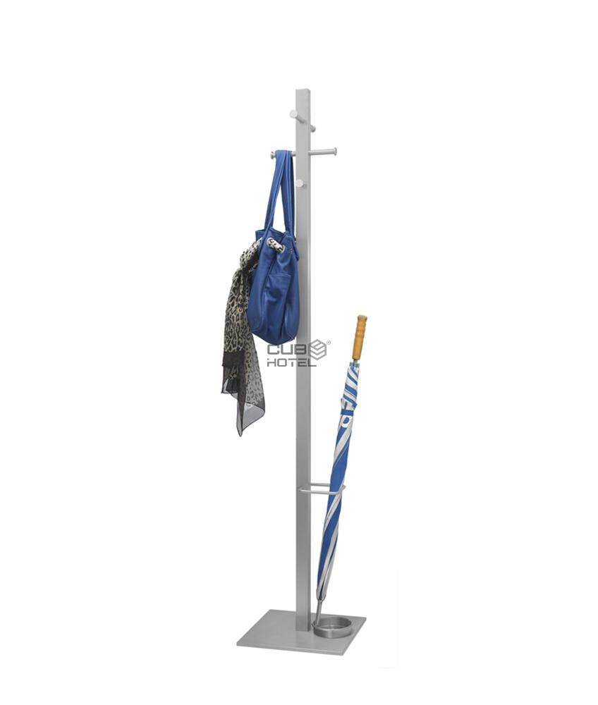 Bengaleiro Aço Inox Escovado com Suporte Para Guarda-chuvas