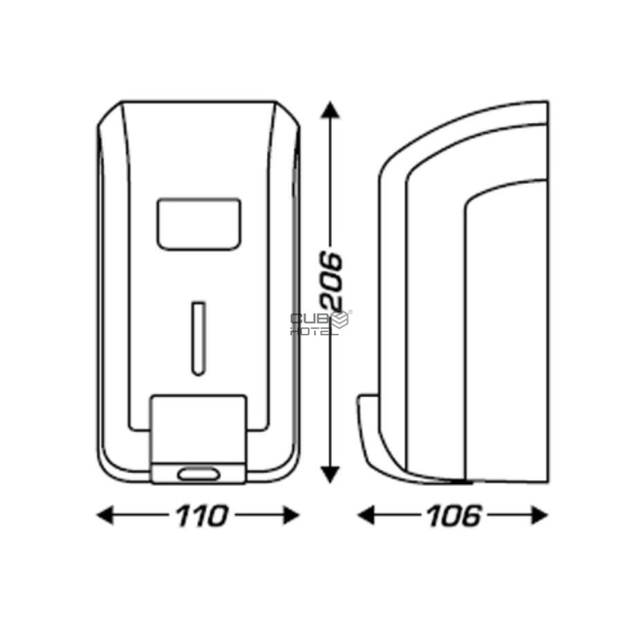 Dispensador de jabón en gel con alcohol en abs 700ml