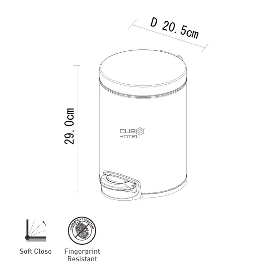 Balde Inoxidable Mate 5L Tapa Silenciosa Antihuellas SERENE