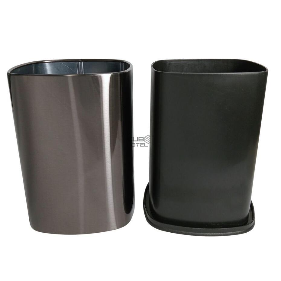 Cubo de Hotel Cuadrado 7L Cuerpo Doble y Bolsa Oculta Tungsteno