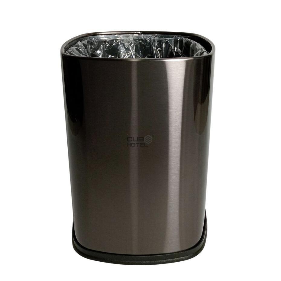 Cubo de Hotel Cuadrado 7L Cuerpo Doble y Bolsa Oculta Tungsteno