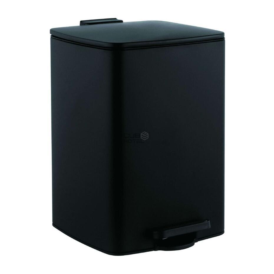 12L Square Pedal Bin with Soft Close Black