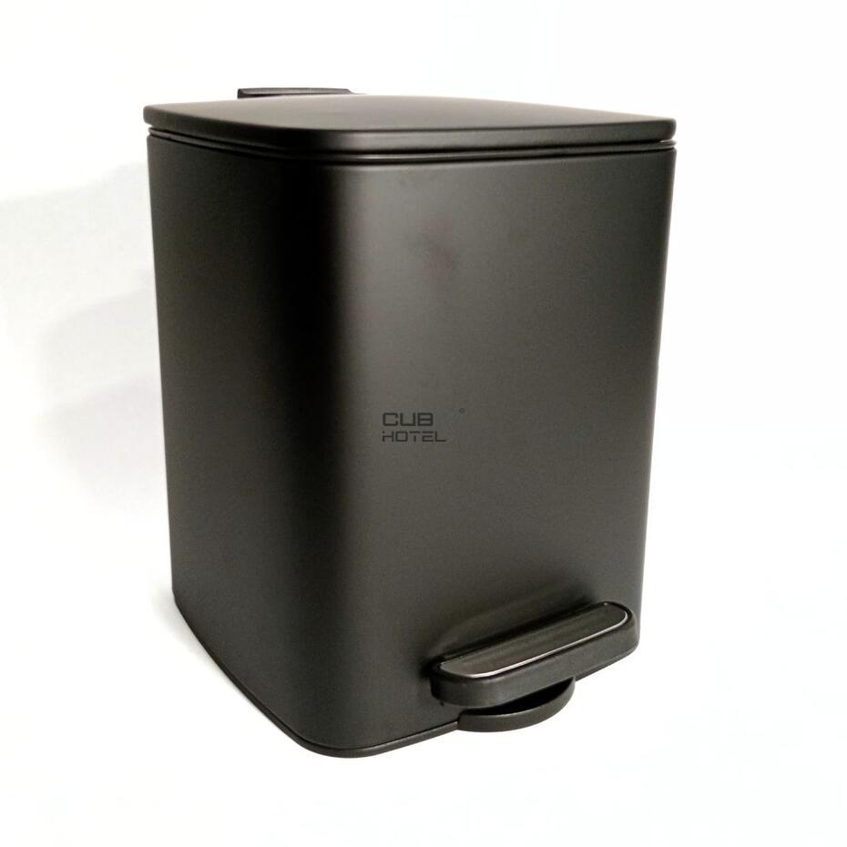 Black Square Bucket 6L Soft Close