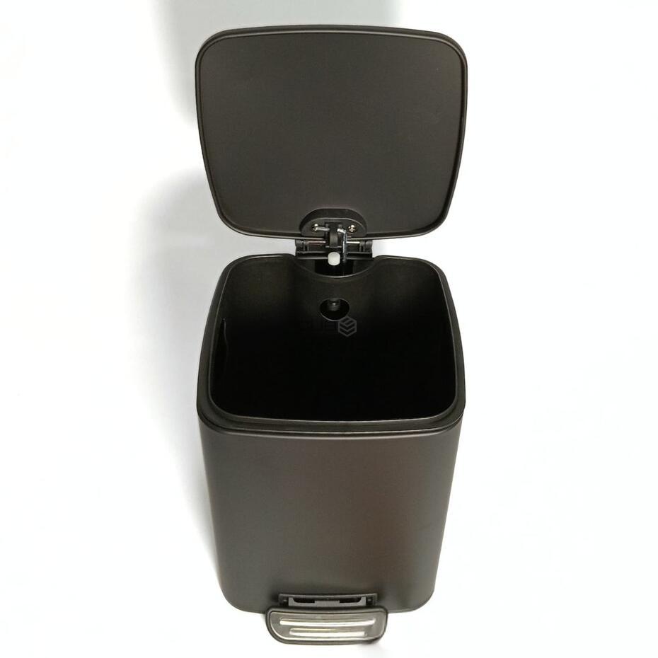 Black Square Bucket 6L Soft Close