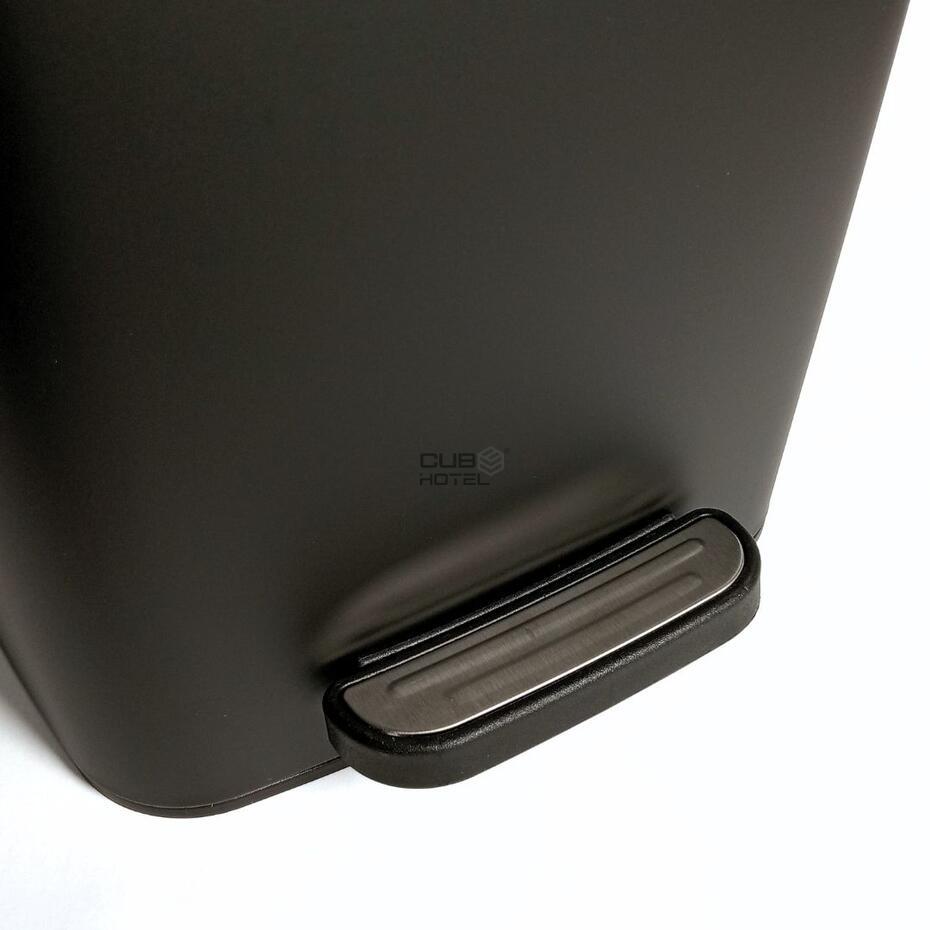 Black Square Bucket 6L Soft Close