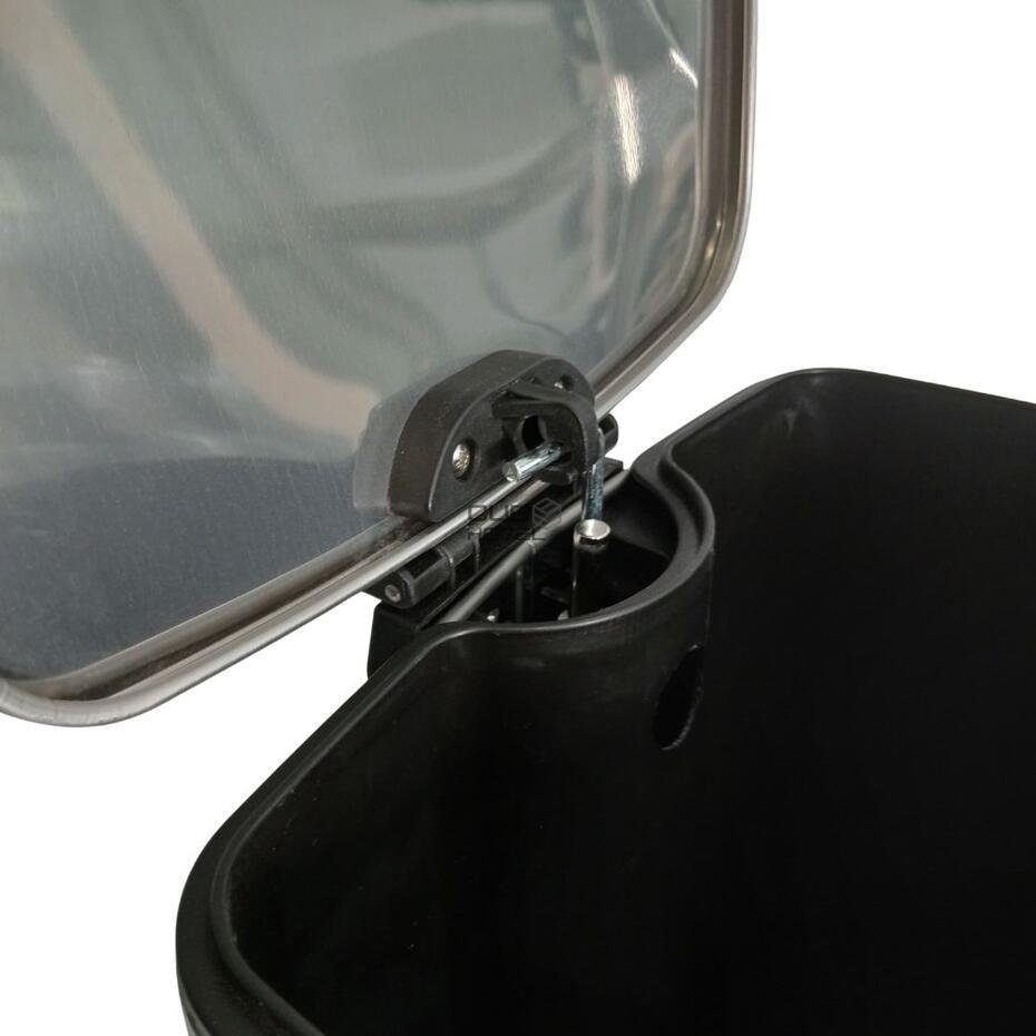 Cubo Basura Cuadrado de 30L Pedal Soft Close Acero Inoxidable Cepillado