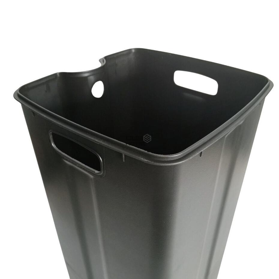 Cubo Basura Cuadrado de 30L Pedal Soft Close Acero Inoxidable Cepillado