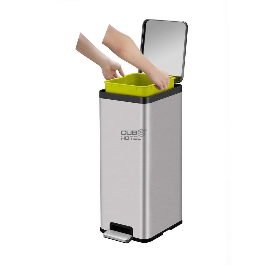 Cubo de Pedal Conectable 30L Acero Inoxidable Ecomaid 