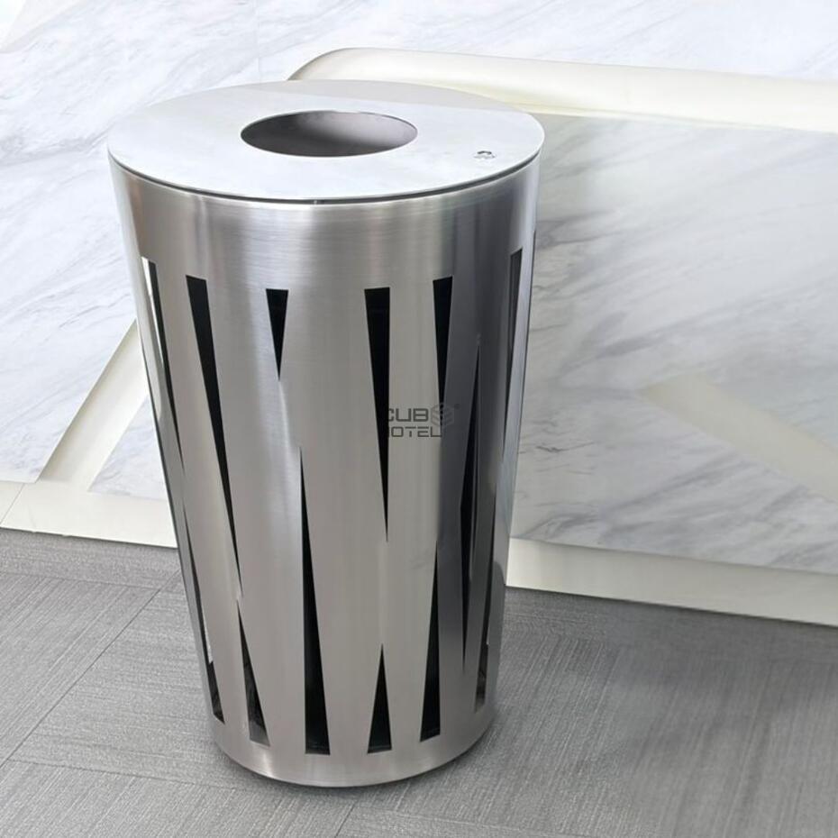 Papelera Exterior 45L Acero Inox Cepillado con Contenedor Interior