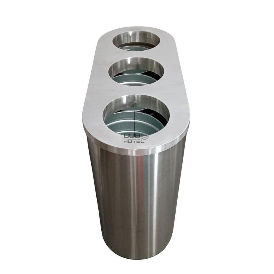 Ecopunto de Reciclaje 3x40L en Acero Inoxidable