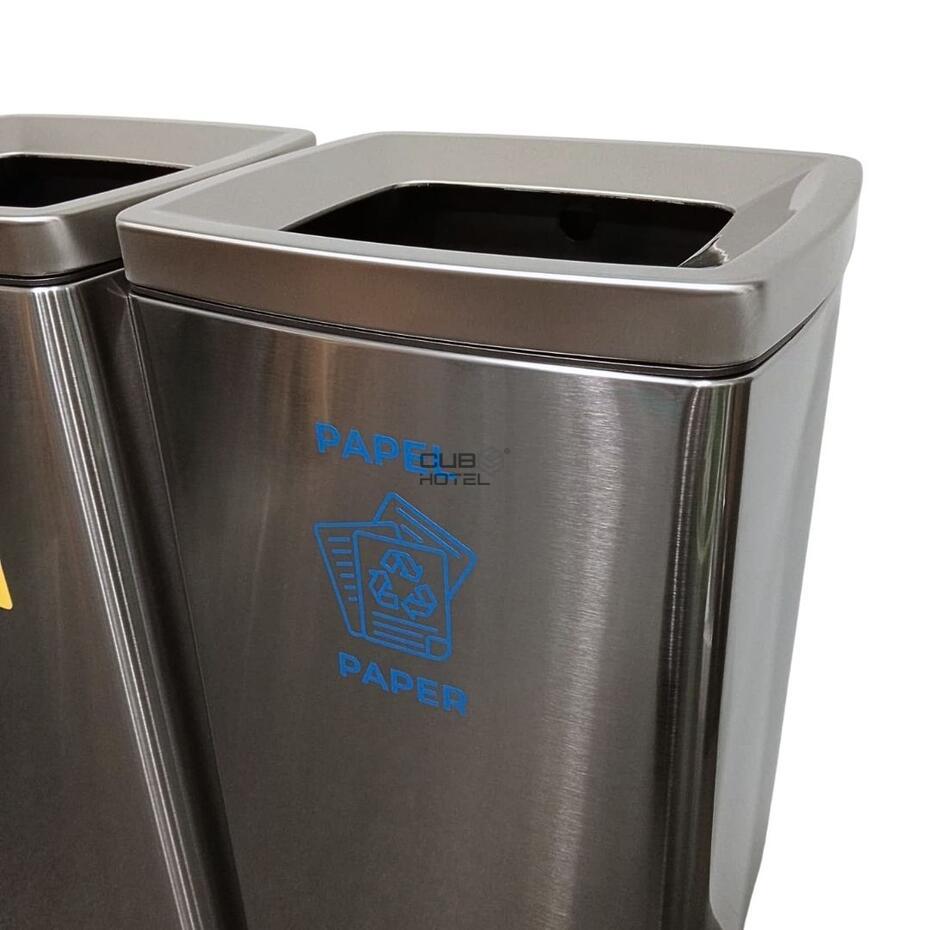 Ecopunto de Acero Inoxidable Anti-Huellas 3x30L