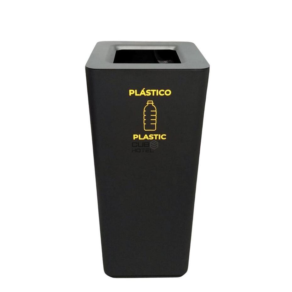 Ecopunto en Acero Pintado Negro con Cubo Interior Galvanizado