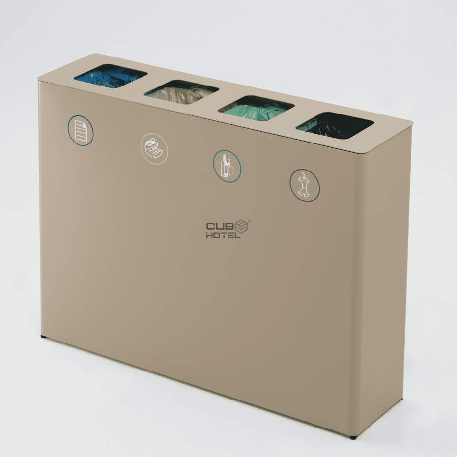 Hotel Recycling Bin 4 Compartments
