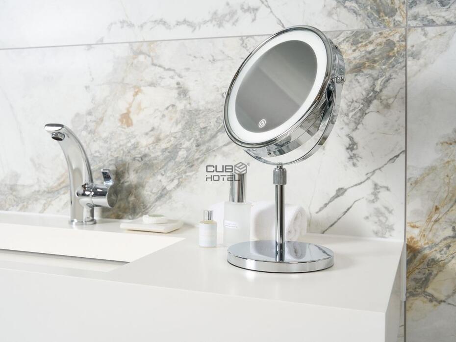Winchester Chrome LED Table Mirror with Batteries