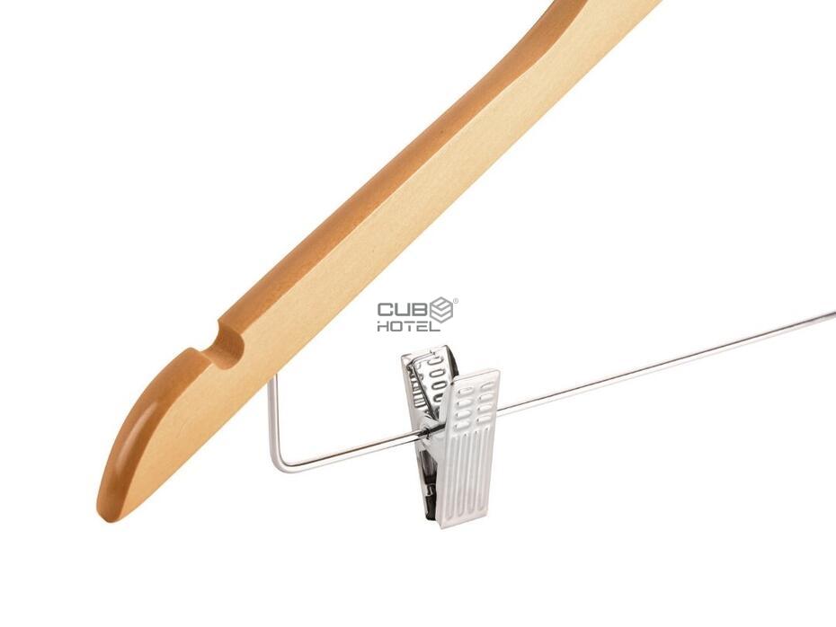 100 Perchas de Madera con Pinzas Burlington para Hotel