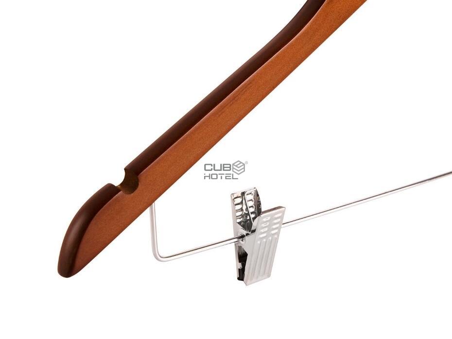 100 Perchas de Madera con Pinzas Burlington para Hotel