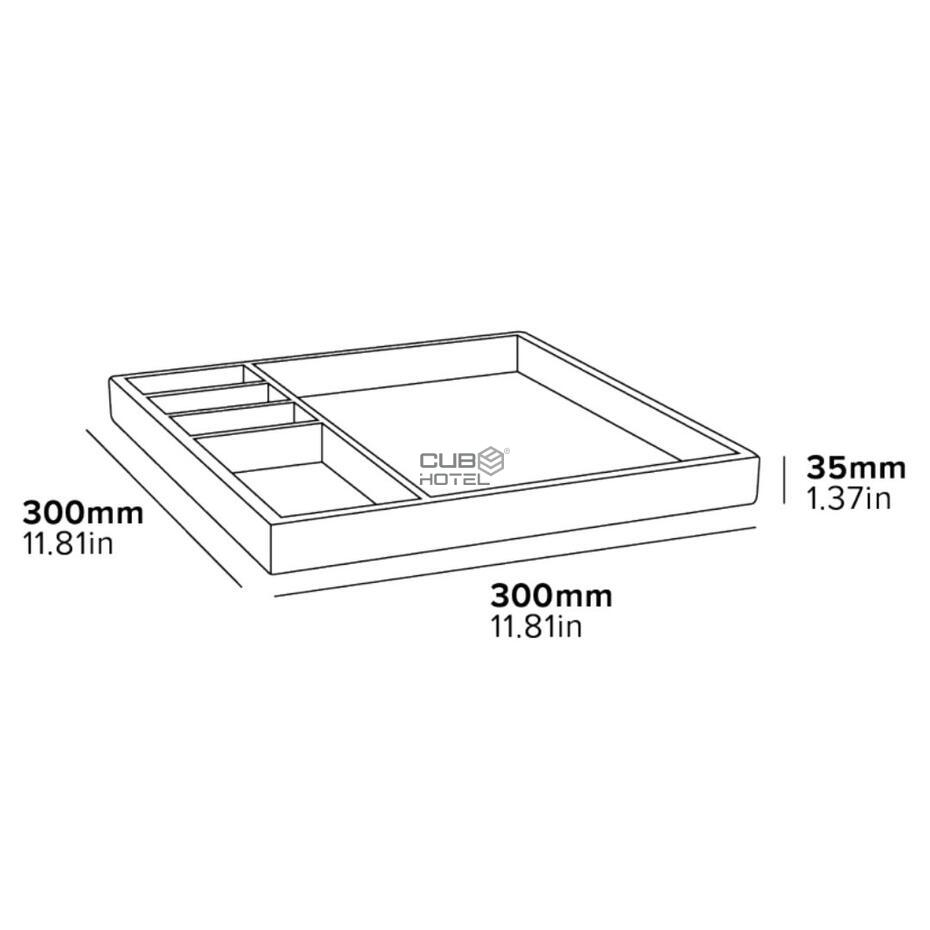 Buxton Compact Tray 4 Compartments BUSA Bamboo