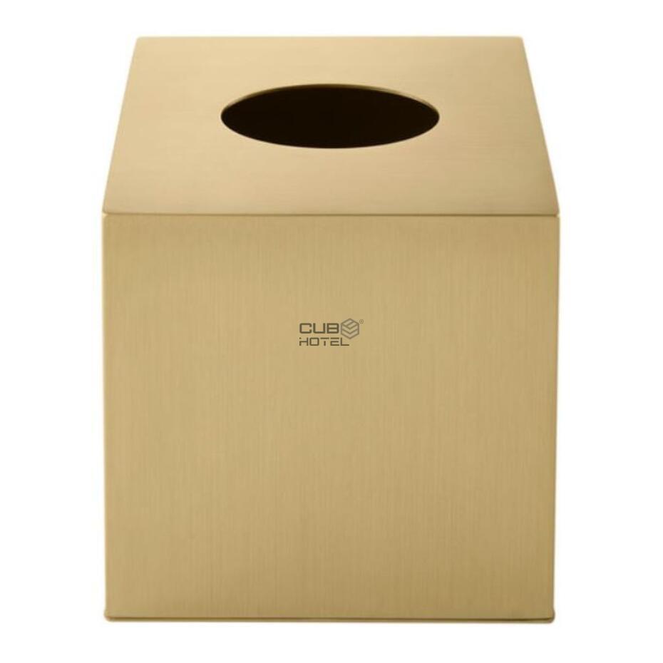 Cubo para Pañuelos Plymouth Dorado Cepillado