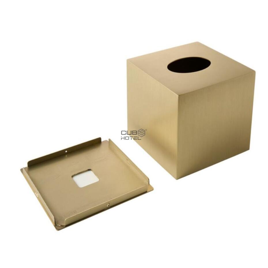 Cubo para Pañuelos Plymouth Dorado Cepillado