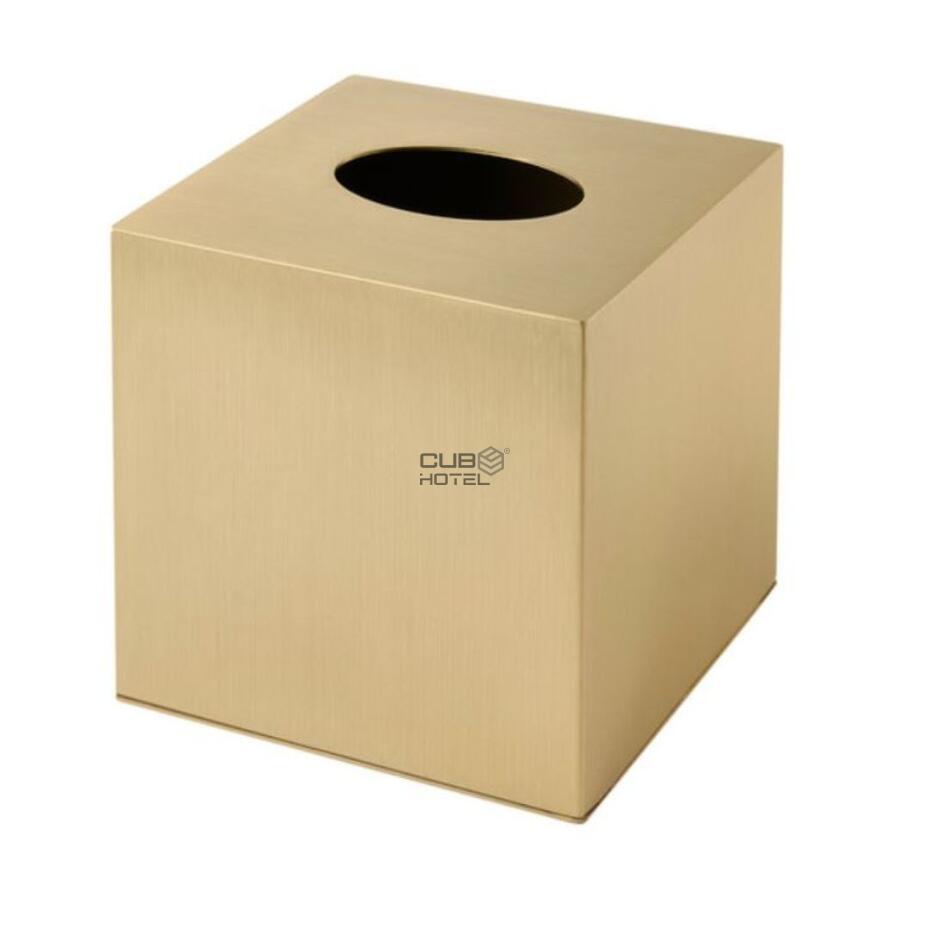 Cubo para Pañuelos Plymouth Dorado Cepillado