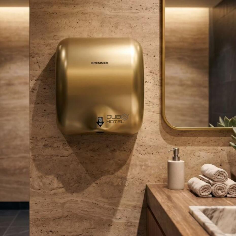 Generic Turbo Hand Dryer in Gold Brass
