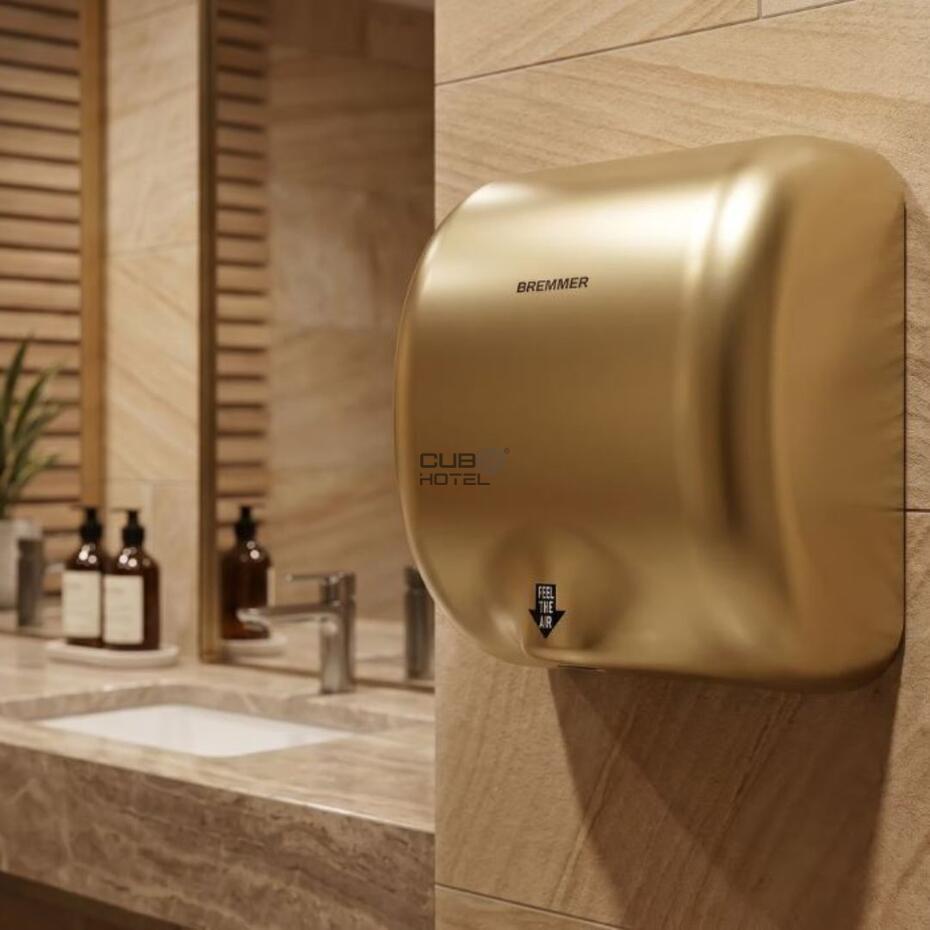 Generic Turbo Hand Dryer in Gold Brass