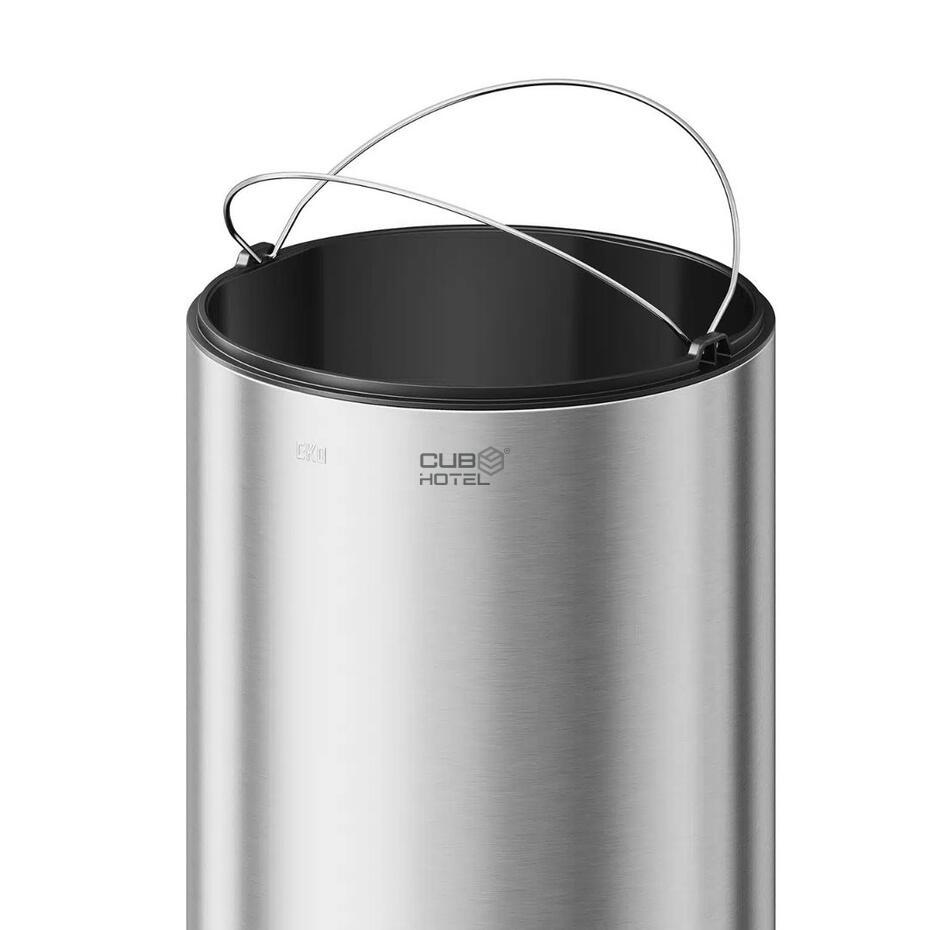 Balde Villa Swing 40L Inox Escovado Tampa Basculante
