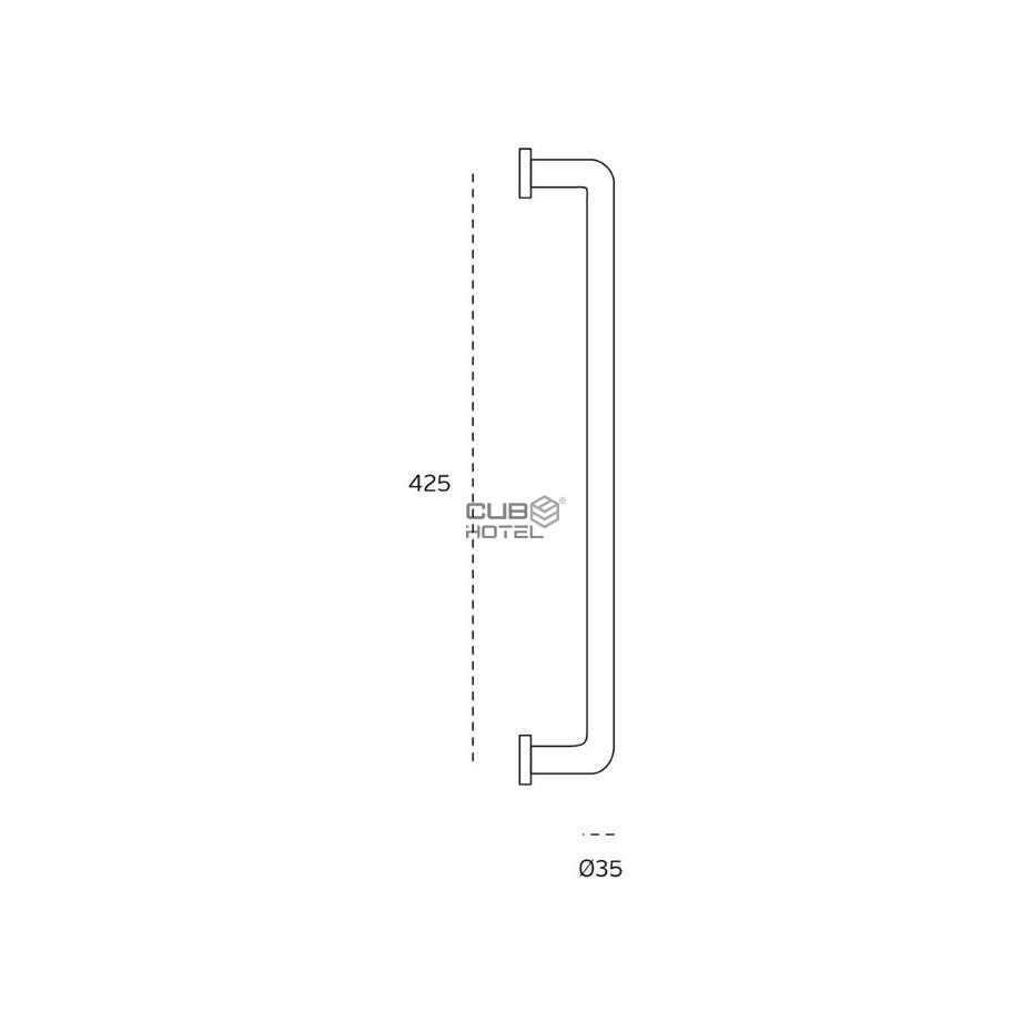Barra de Apoyo de Pared 425 mm Inox