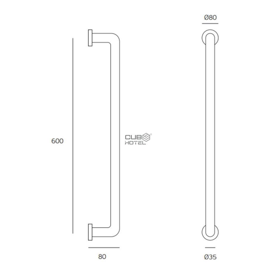 Barra De Apoyo De Pared 600 Mm