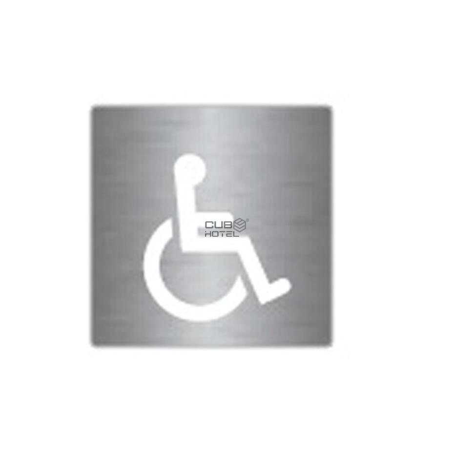 Pictograma WC Mobilidade Reduzida Em Inox 150X150Mm