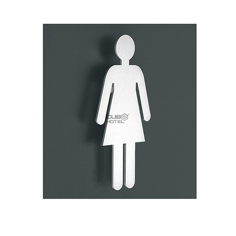 Silhueta feminina para casa de banho com fixação oculta por parafuso - 250mm