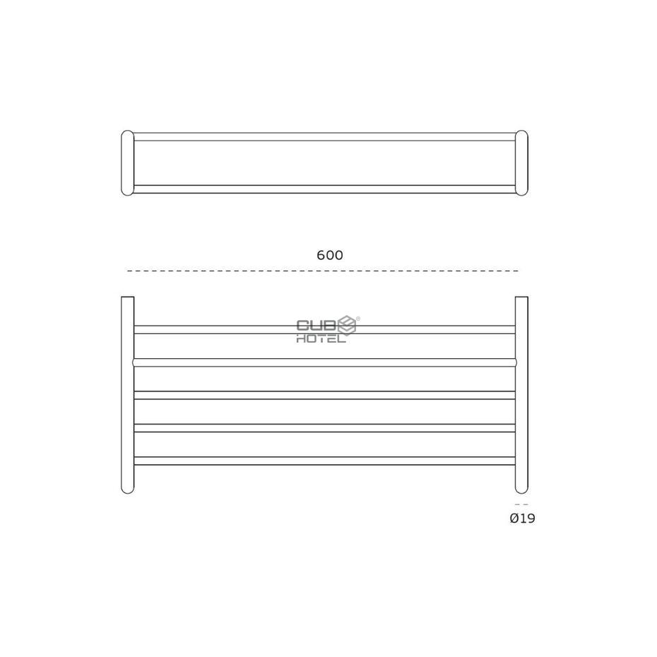 Toalla Plataforma 600Mm Aisi 304