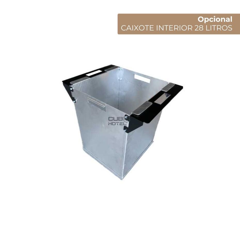 Recycling bin 3x60L Black/Bamboo