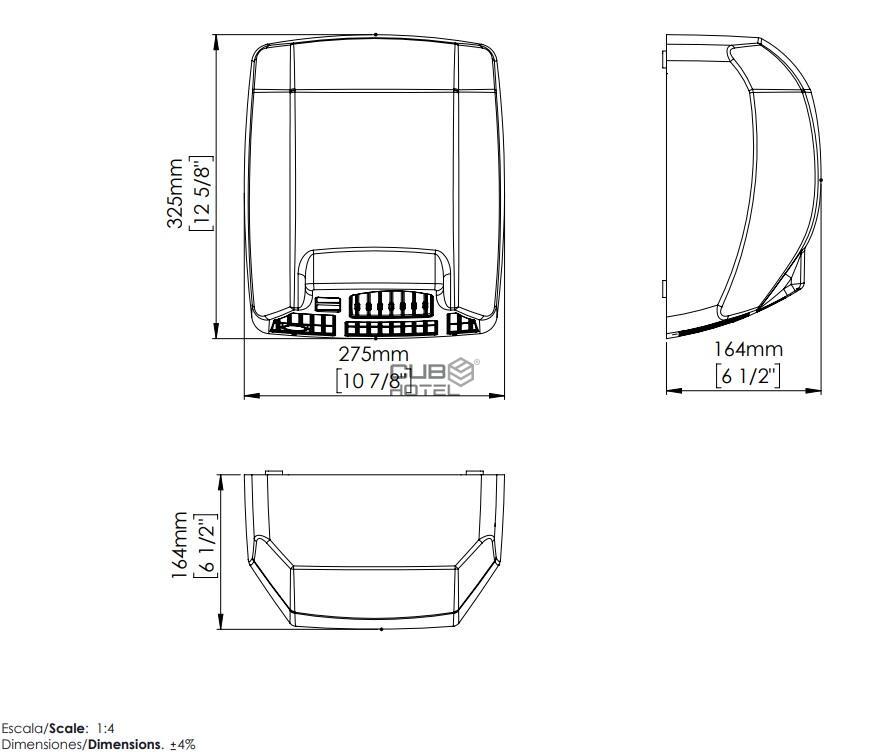 Mediflow M02AB Hand Dryer - Steel