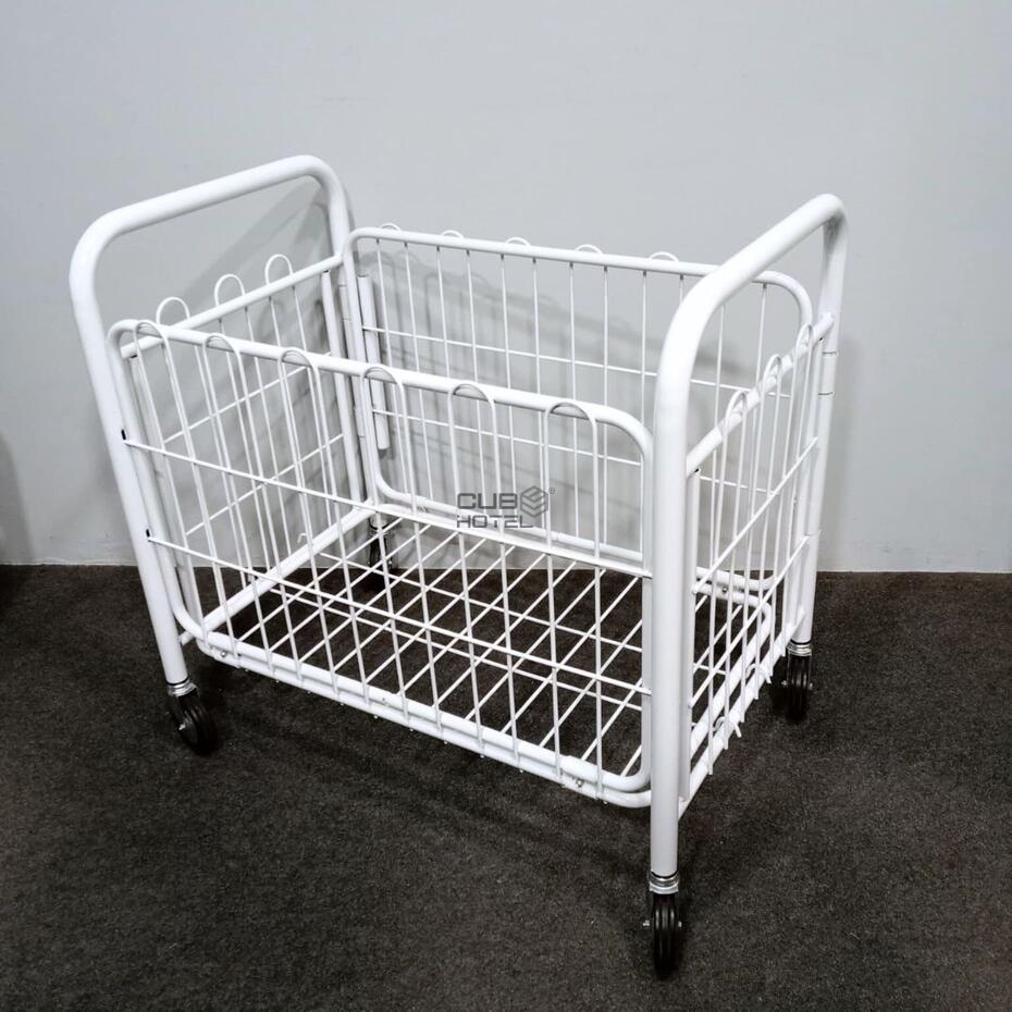 Carro de Lavandería Plegable de Acero con Ruedas Giratorias 80x52cm