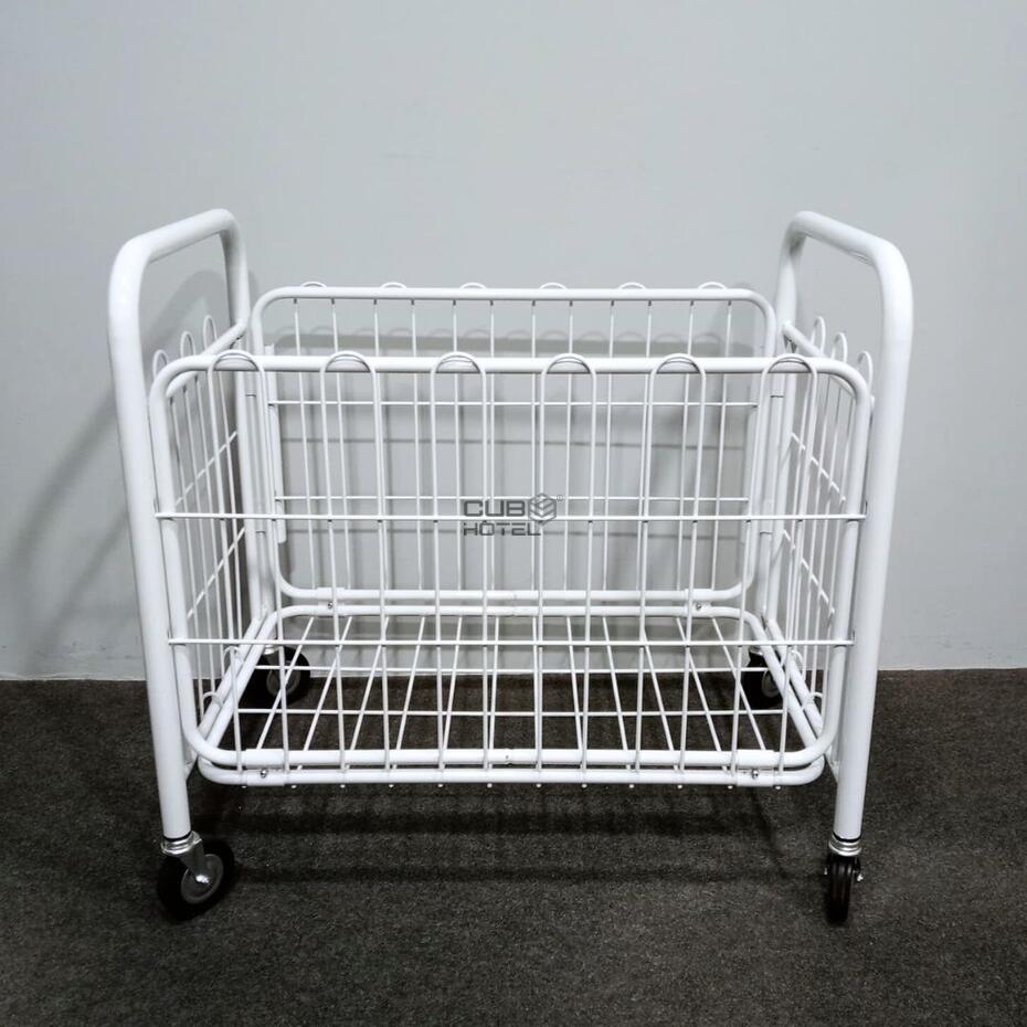 Carro de Lavandería Plegable de Acero con Ruedas Giratorias 80x52cm