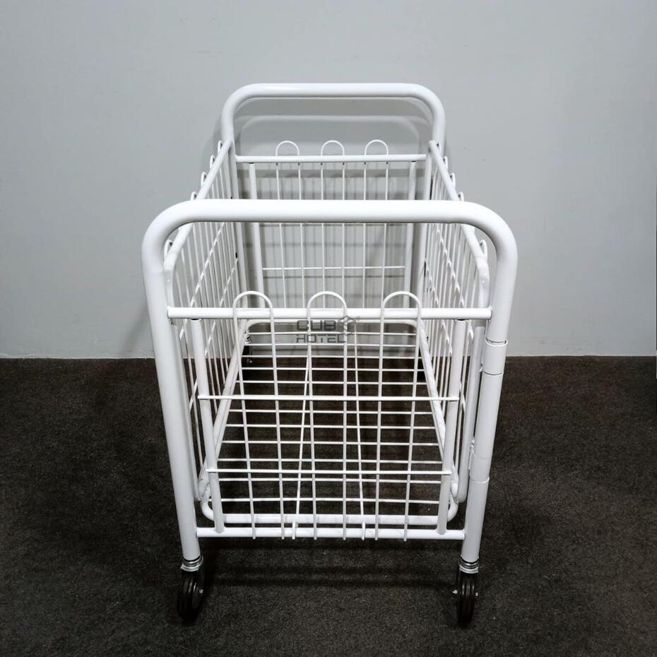 Carro de Lavandería Plegable de Acero con Ruedas Giratorias 80x52cm