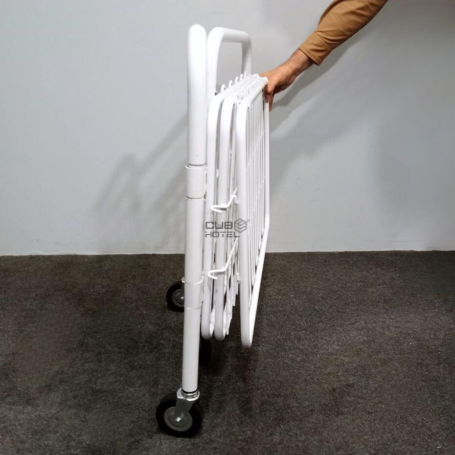 Carro de Lavandería Plegable de Acero con Ruedas Giratorias 80x52cm