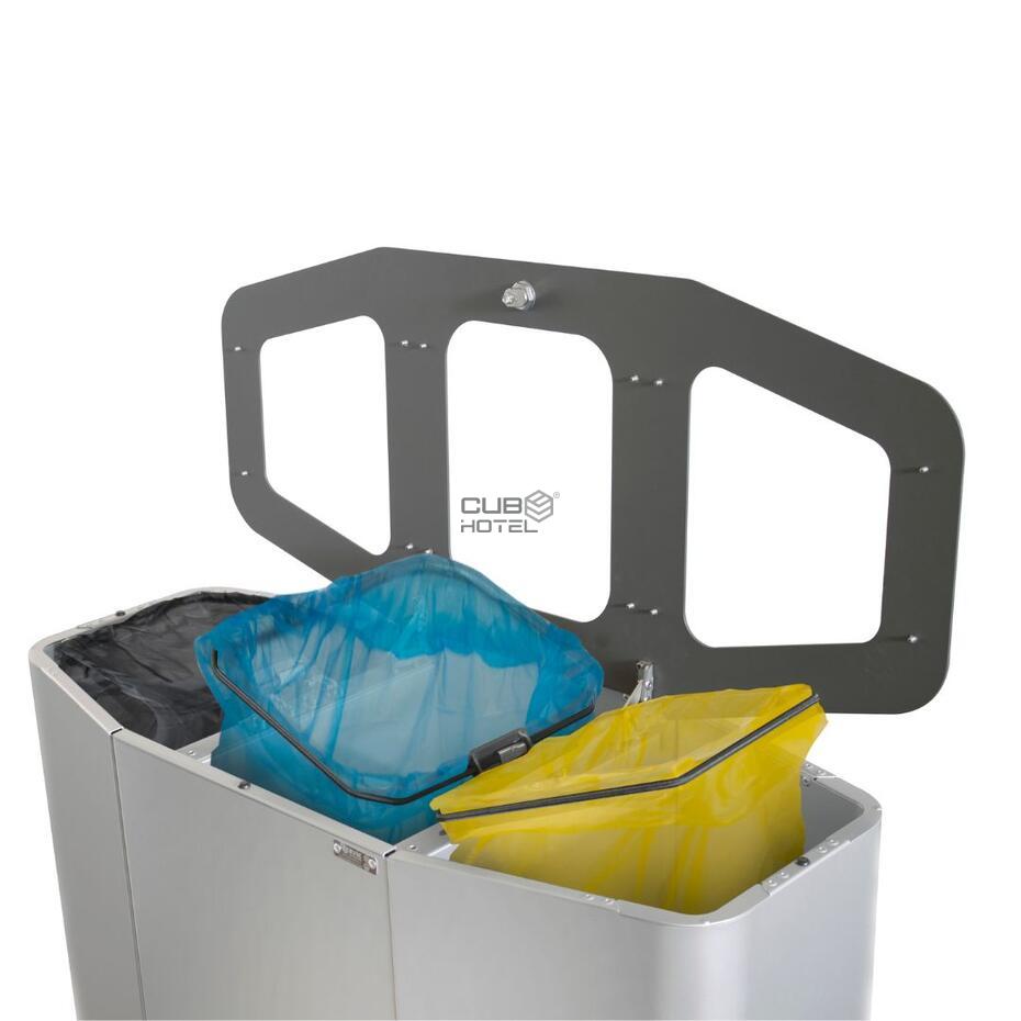 Ecopoint Munich 3 Compartments in Galvanized Steel 160L