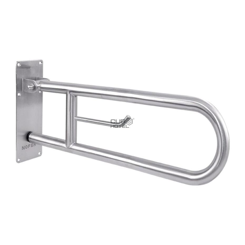 Barra Apoio Rebatível Inox 60cm Com Suporte Rolo Papel