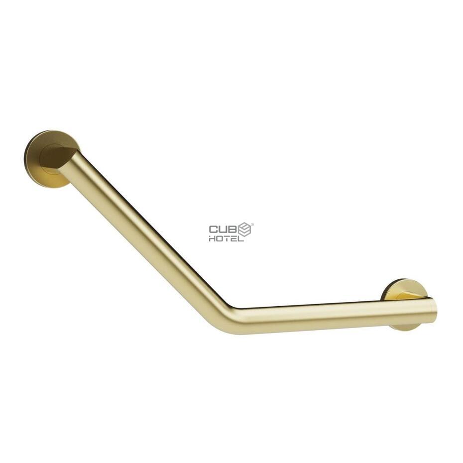 135° Angled Grab Bar Brushed Gold