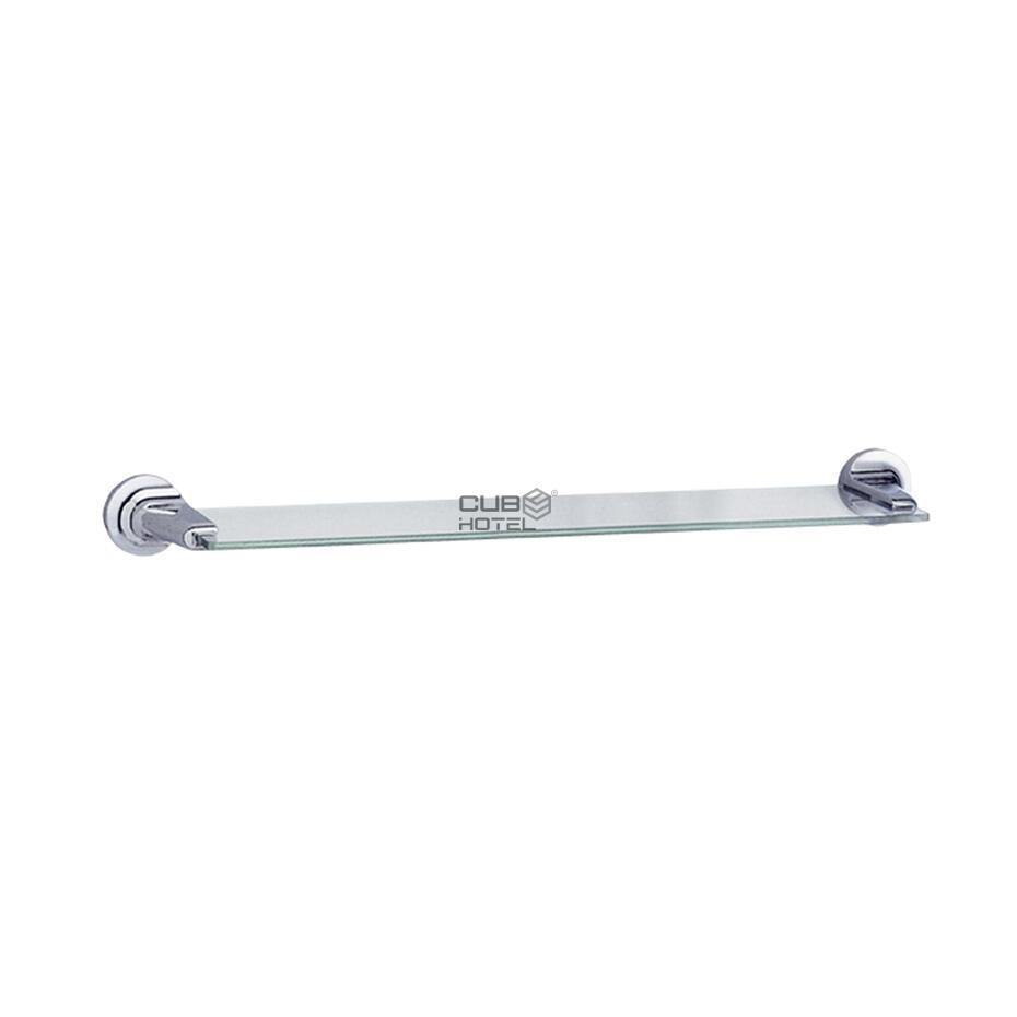 500 Mm Glass Utility Shelf With Polish Finished Zamac Suppor
