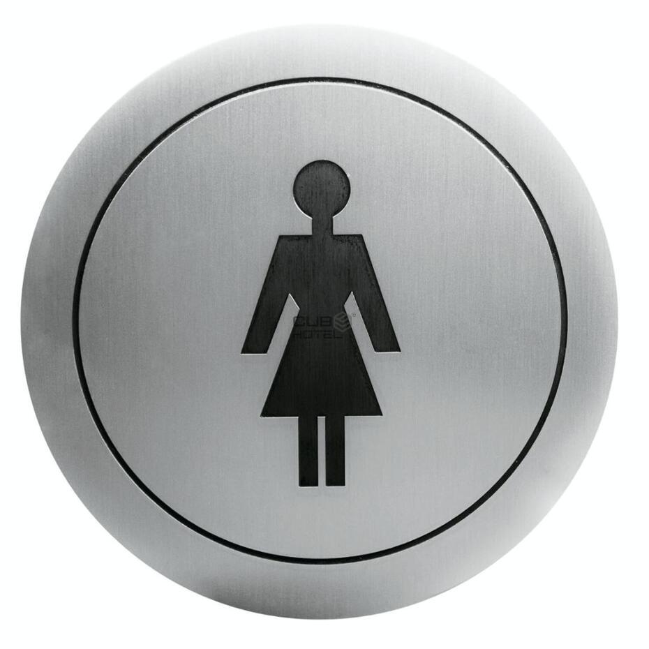 Pictograma WC adesivo Mulher Aço Inox