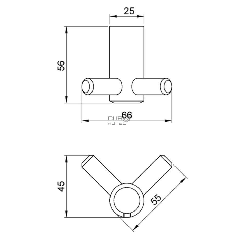 Percha Doble Acero Inoxidable Satinado