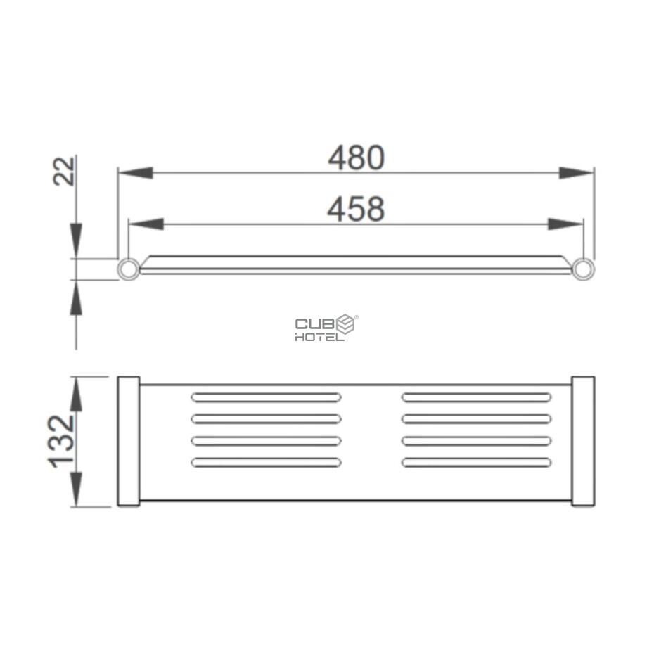 480 Mm Satin Finished Stainless Steel Utility Shelf