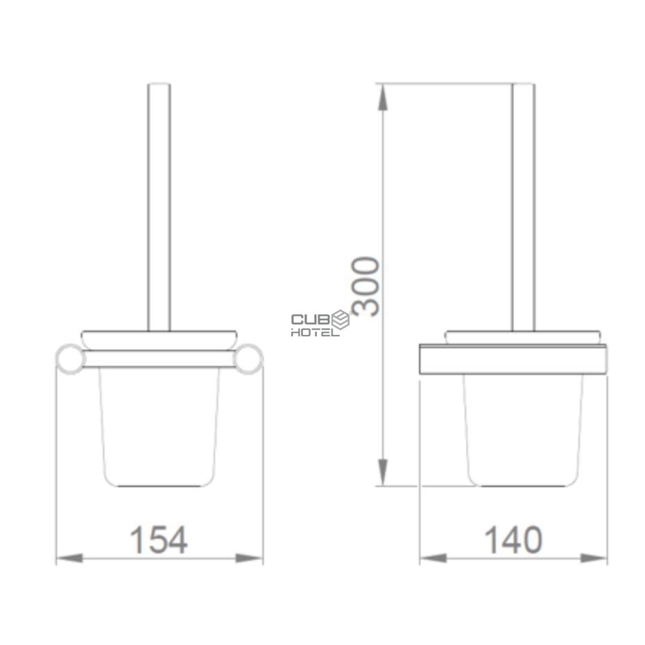 Satin Finished Stainless Steel Toilet Brush