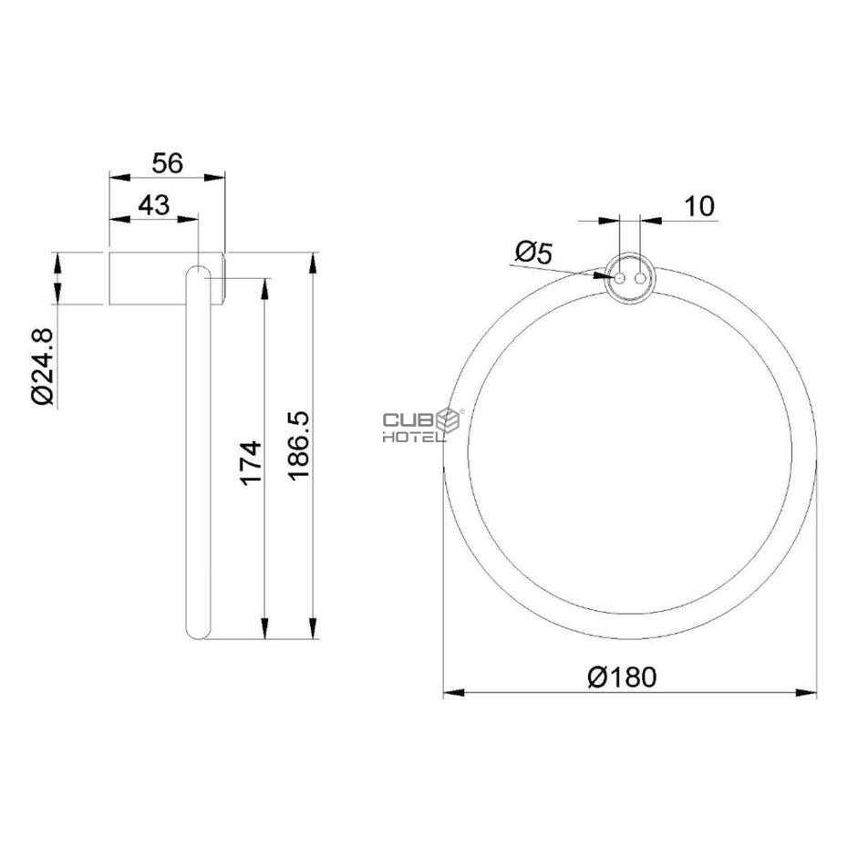 Satin Finished Stainless Steel Towel Hoop